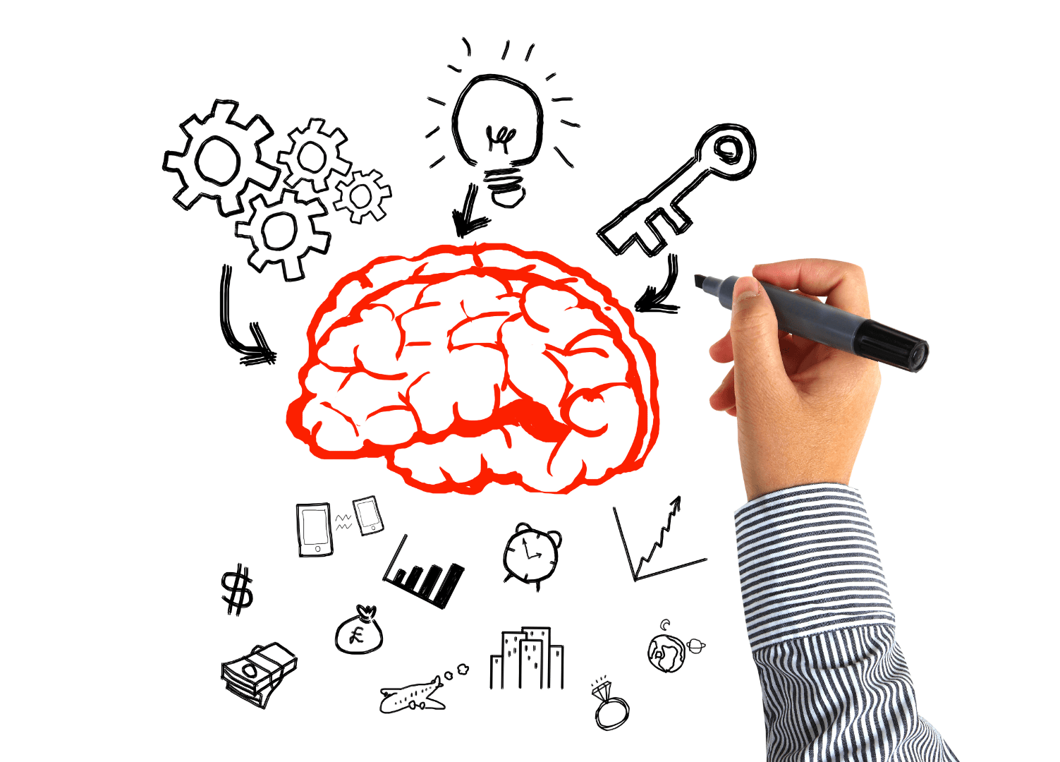 An illustrative concept depicting the flow of creative thinking and innovation