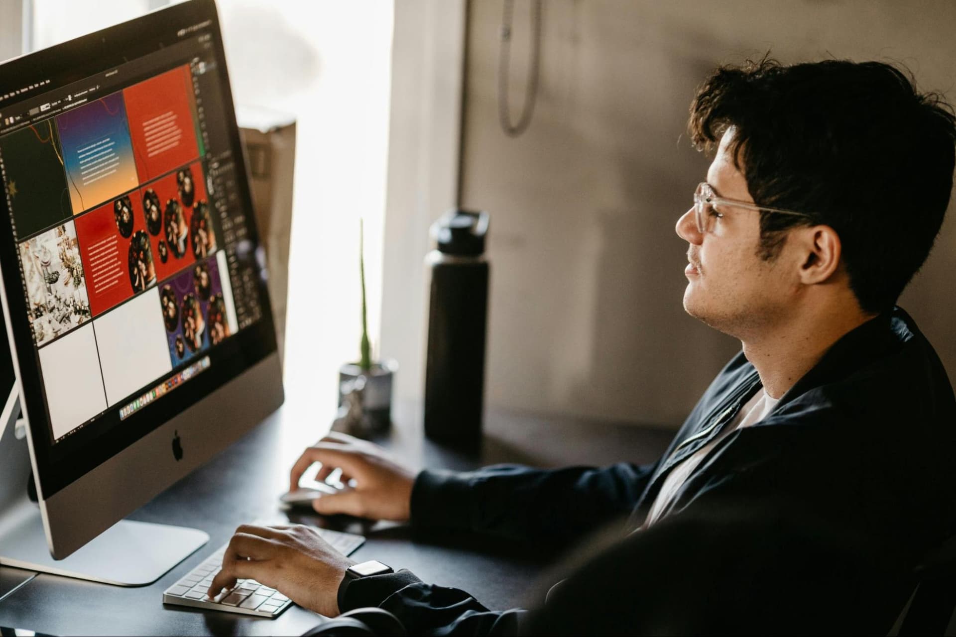 A man working on a computer