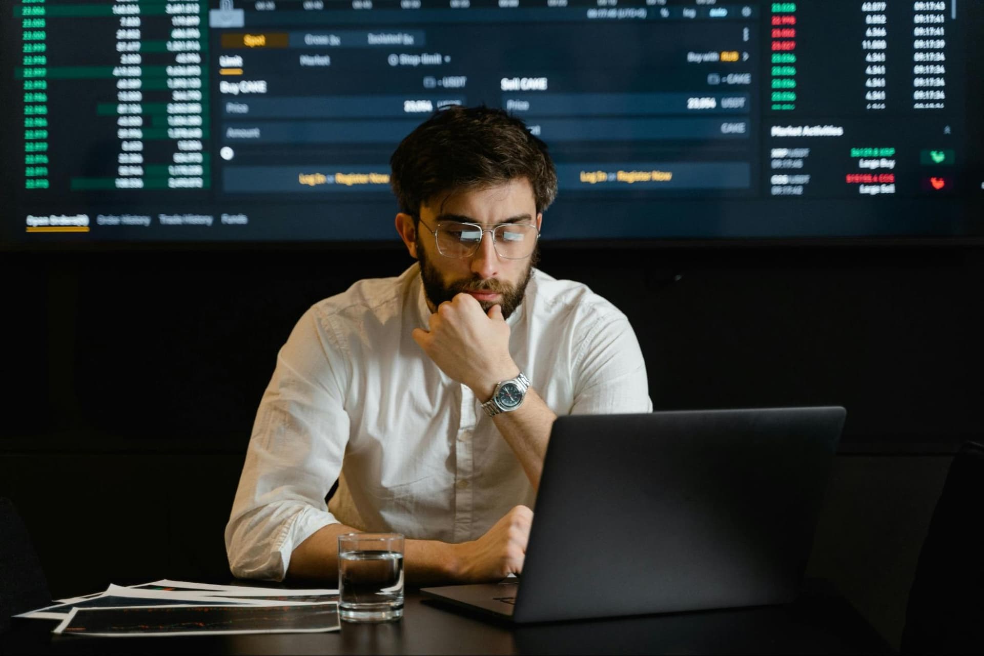 A man working on a laptop